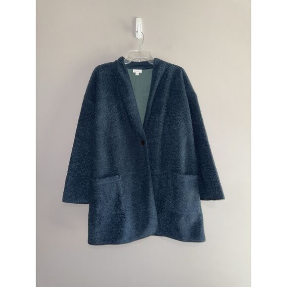 Pure J. Jill Fleece-Lined Boucle Cardigan Sweater Jacket Teddy Long Oversized XL - Picture 10 of 15